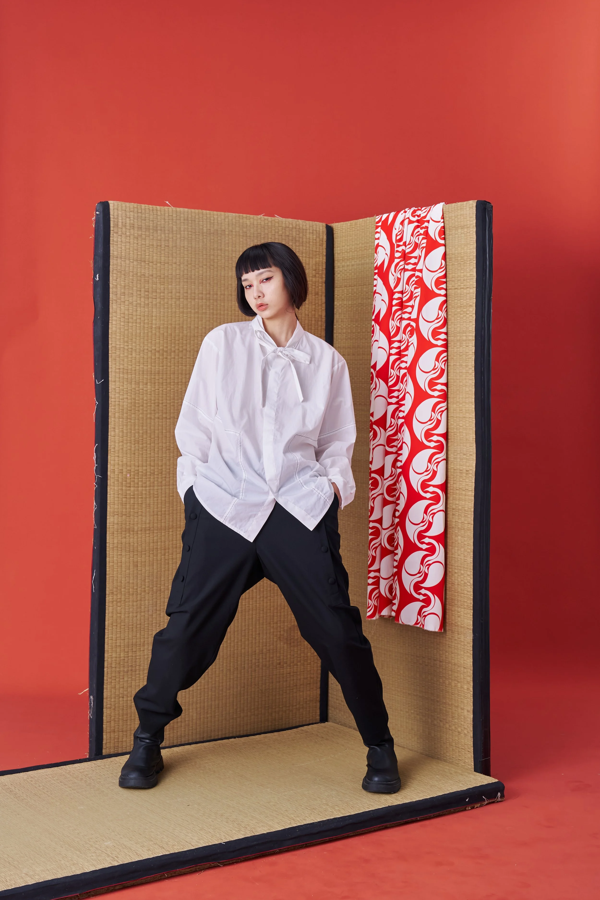 Deconstructed Collar Tie Shirt (White) — INF - Garment for the